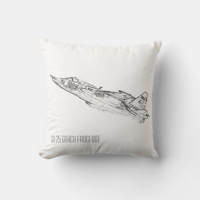 Coussin SU 25 Grach Soviet Frogfoot Plane Croquis (Recto)
