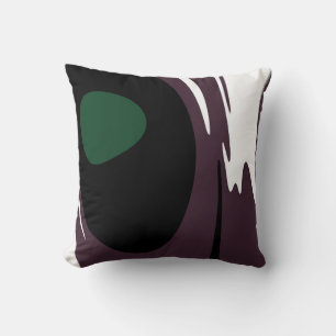 Coussin Submersion : Noir Abstrait, Blanc, Violet & Vert