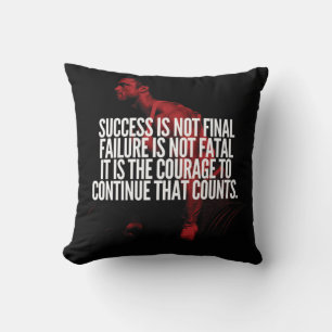 Coussin Succès, échec et courage. Motivation de l'entraîne