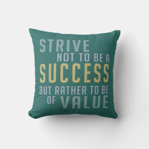 Coussin Succès et valeur Motivation lancer l'oreiller