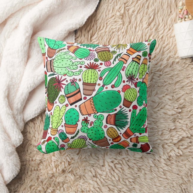 Coussin Succulent Cactus Pots Plante Vert Cactus Jardin (Couverture)
