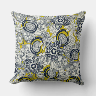 Coussin succulent chartreuse indigo