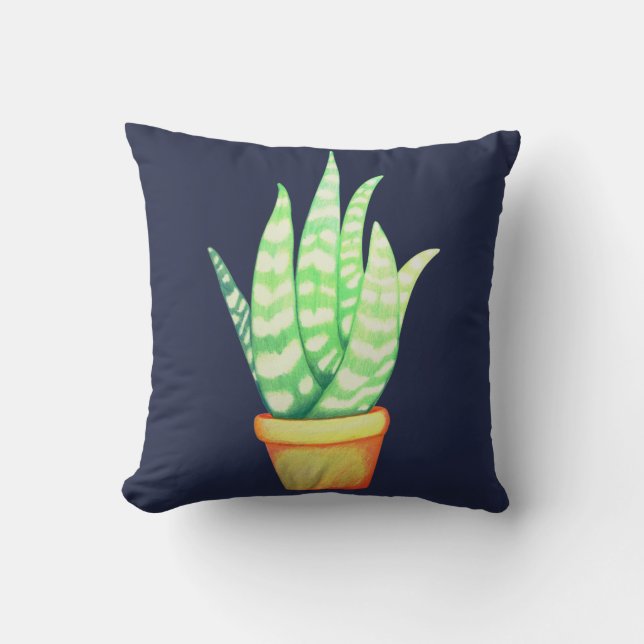 Coussin Succulent de Plante de serpent mou dans un pot ora (Recto)
