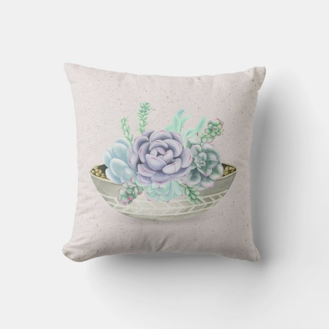 Coussin Succulent Plantes en pots sur Terrazzo (Recto)