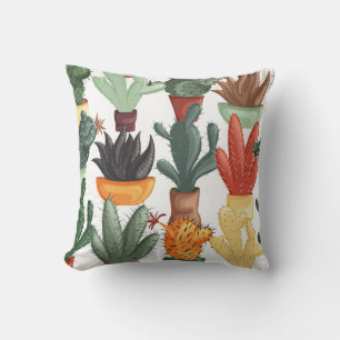Coussin Succulents, cactus : mignon motif floral.