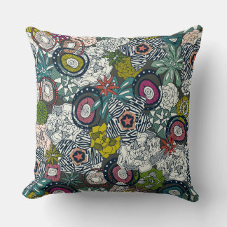 Coussin succulents multi foncé
