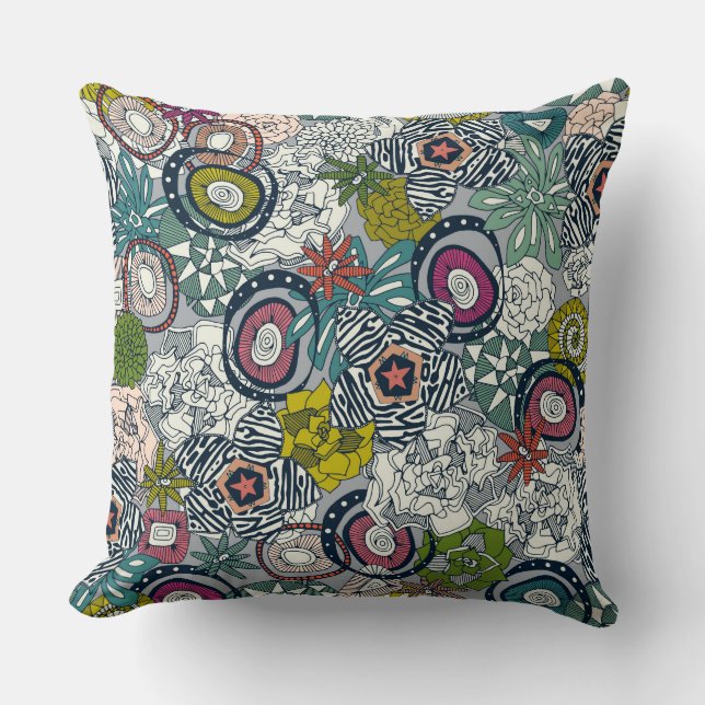Coussin succulents multi-lumière (Recto)