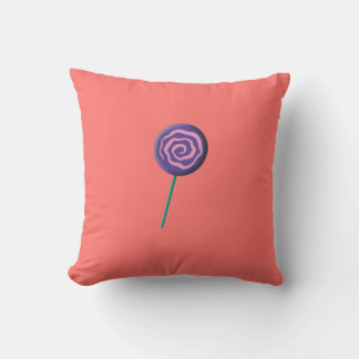 Coussin Sucette violette torsadée avec du rose