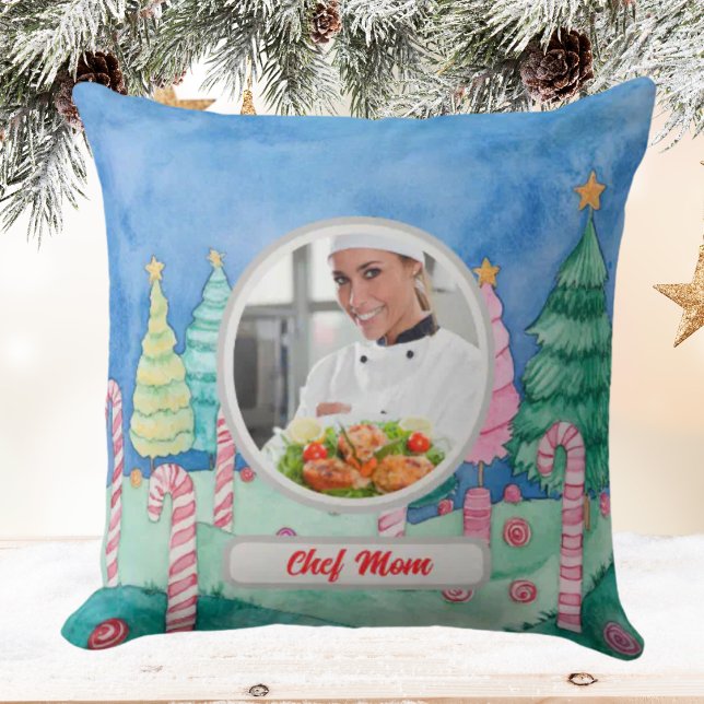Coussin Sucre de canne de Noël Chef personnalisé Maman Pho (Créateur téléchargé)