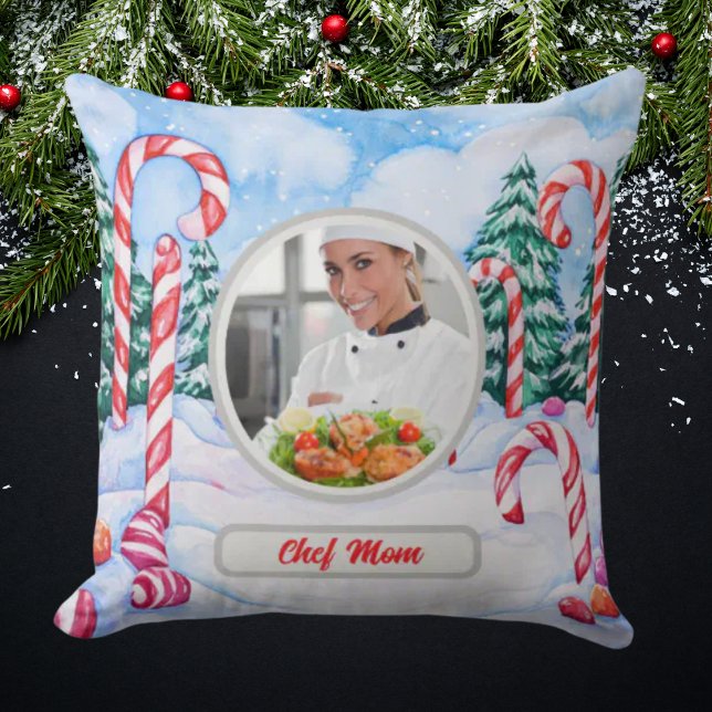 Coussin Sucre de canne de Noël Chef personnalisé Maman Pho (Créateur téléchargé)