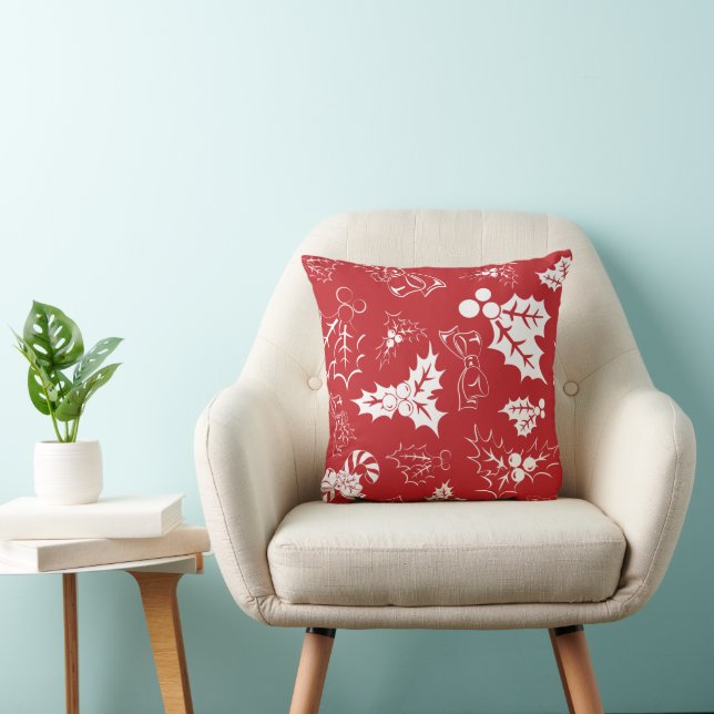 Coussin Sucre de canne Holly | Pillow Red Holiday (Chaise)