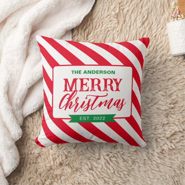 Coussin Sucre de canne  Motif Joyeux Noël (Couverture)