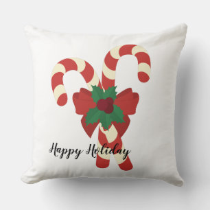 Coussin Sucre de canne vintage traditionnel xmas rouge et 