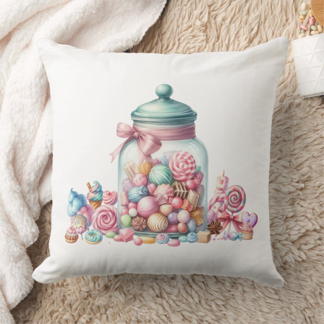 Coussin Sucreries Aquarelles Fantaisistes (Couverture)