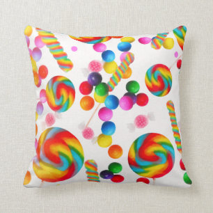 Coussin Sucreries Bonbons Arc-en-ciel Lollipops Colorés