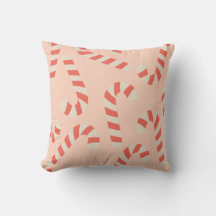 Coussin Sucres de canne de Noël roses Peachy