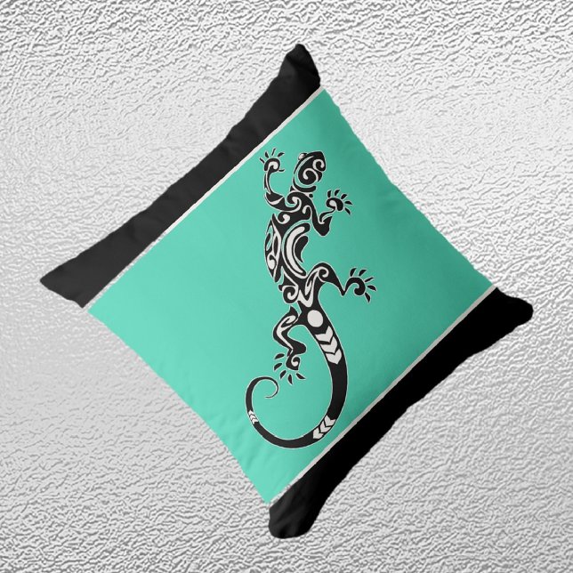 Coussin Sud-ouest Gecko mer vert et noir (Créateur téléchargé)