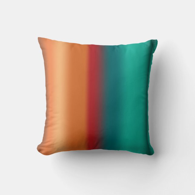 Coussin Sud-Ouest Orange rouge Turquoise arc-en-ciel rayur (Recto)