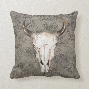 Coussin Sud-Ouest Ranch Rustique Crâne Marron Tacheté