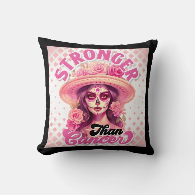 Coussin Sugar Crâne Cancer du sein Sensibilisation Oreille (Recto)
