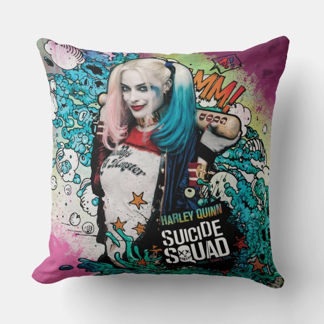 Coussin Suicide Squad | Harley Quinn Character Graffiti (Recto)