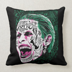 Coussin Suicide Squad   Laughing Joker Head Sketch