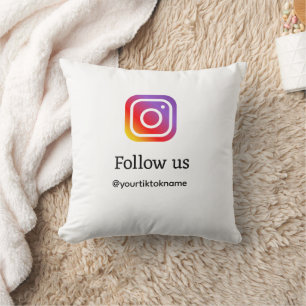 Coussin suivez-nous Instagram nom d'utilisateur médias soc