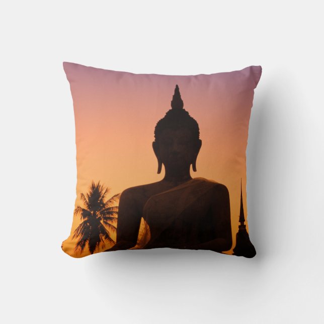 Coussin Sukhothai, Wat Mahathat au coucher du soleil (Recto)