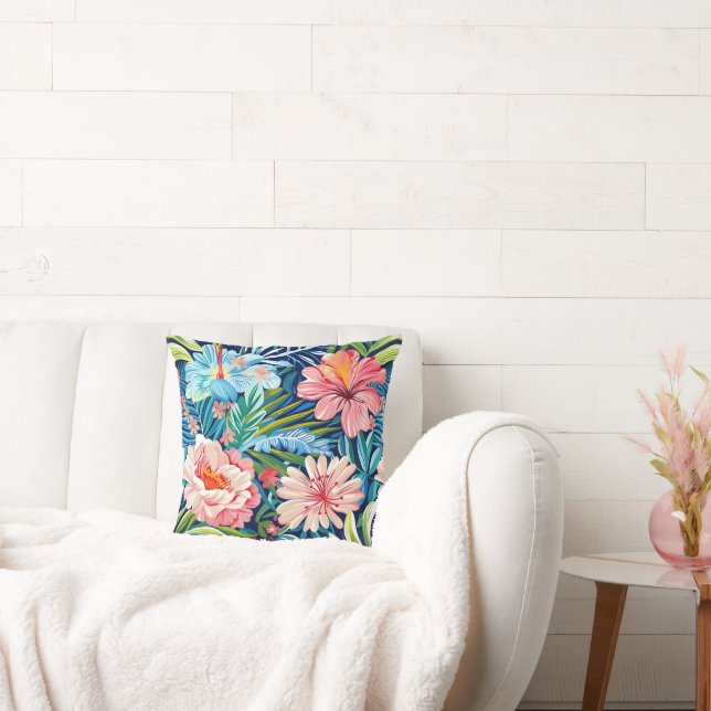 Coussin Summer Flowers Tropical Pretty Floral Pattern (Canapé)