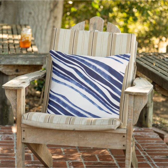 Coussin Summer Navy Blue Boat Populaire Stripes Collection (Chaise)
