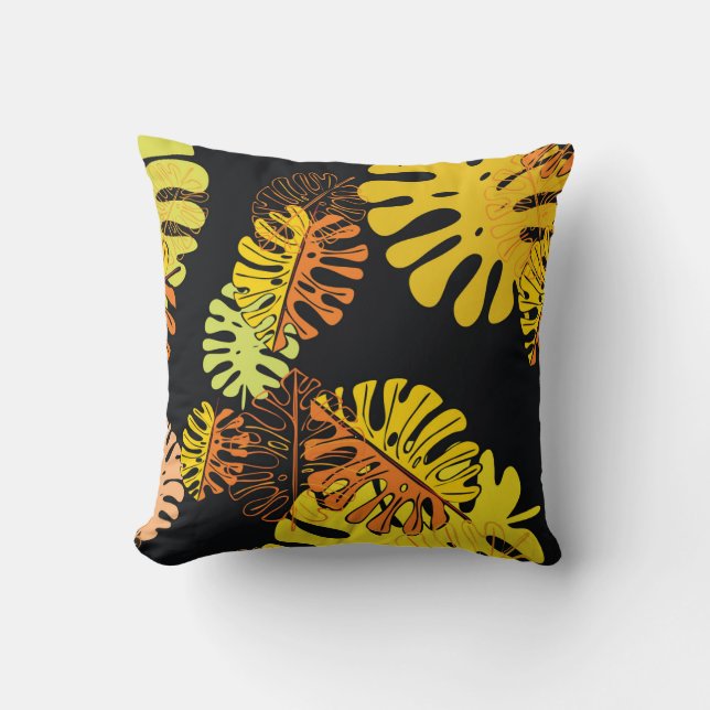 Coussin Summer Tropical Feuille Design Vintage (Recto)
