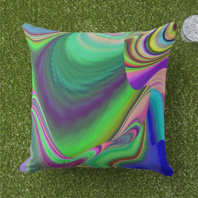 Coussin Summerfeel, Rainbowart 3D Abstrait (Herbe)