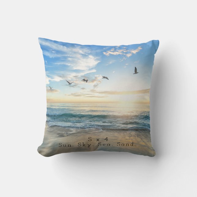 Coussin Sun. Ciel. Mer. Sable. Scène de plage (Recto)