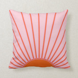 Coussin Sun Sunrise Pastel Rose Et Orange Sunshine