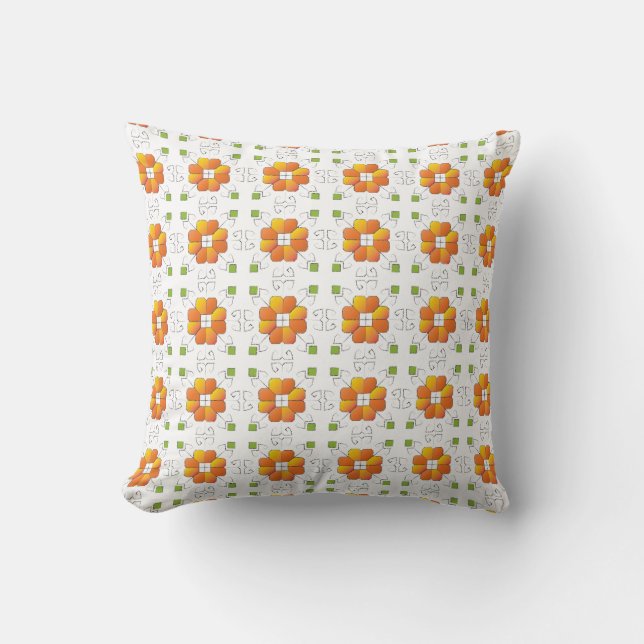Coussin SUN traditionnel letton conception géométrique IX (Recto)