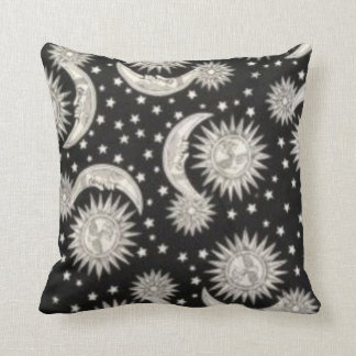 Coussin Sun vintage, lune et étoiles