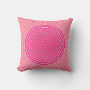 Coussin Sunburst géométrique moderne - Tons de Coral rose