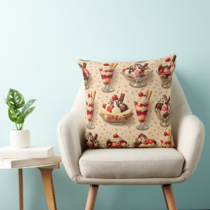 Coussin Sundae de glace d'indulgence et banana split
