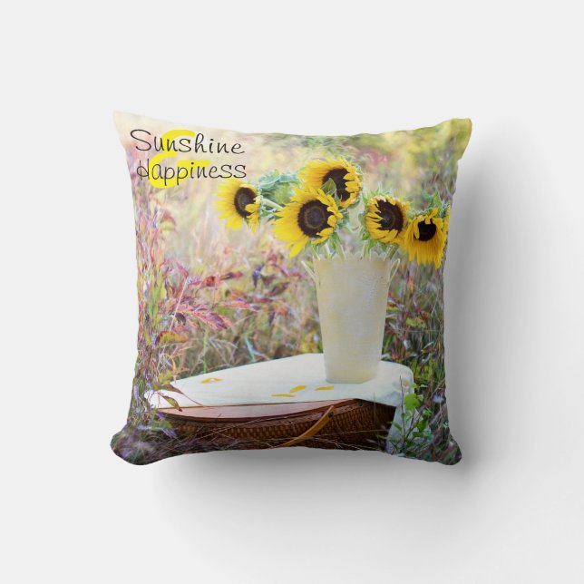 Coussin Sunflower Sunshine & Happy (Recto)