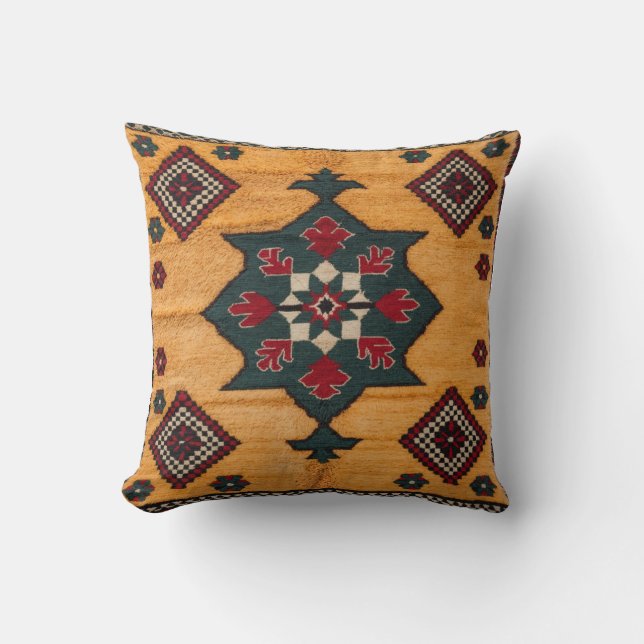 Coussin Sunny Delight" Poussins Perse Kilim : Intemporel (Recto)