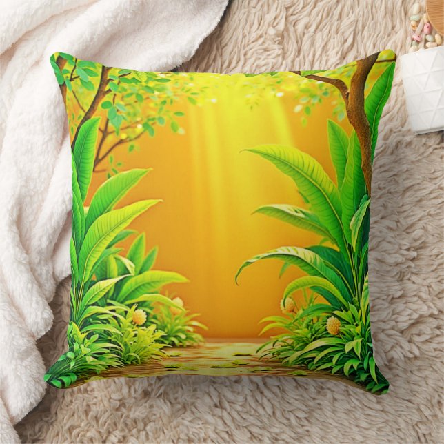Coussin Sunny Nature Path Art (Couverture)