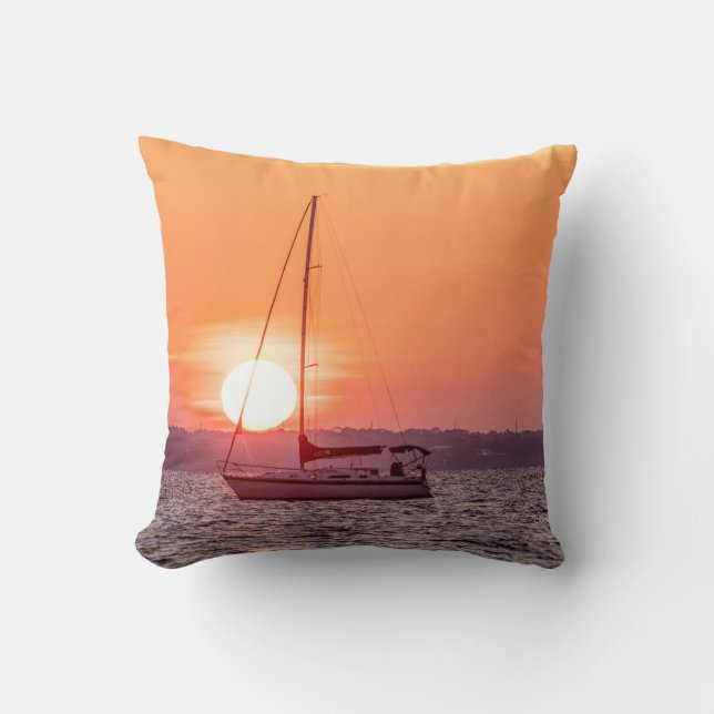 Coussin Sunrise du bateau à voile (Recto)