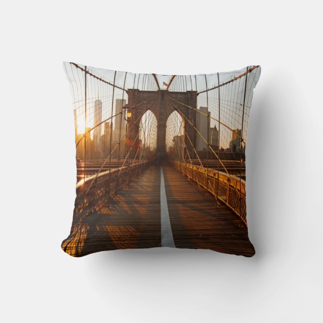 Coussin Sunrise du pont Brooklyn de New York (Recto)