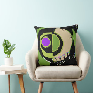 Coussin Sunrise Ethnic Circle - Vert Noir Violet
