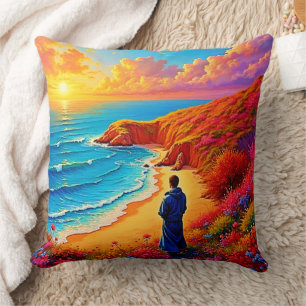 Coussin Sunset Beach Solitude Design de sérénité