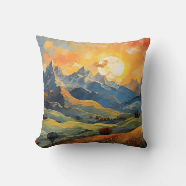 Coussin Sunset in the mountains (Recto)