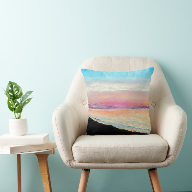 Coussin Sunset Pastels Beach Art (Chaise)