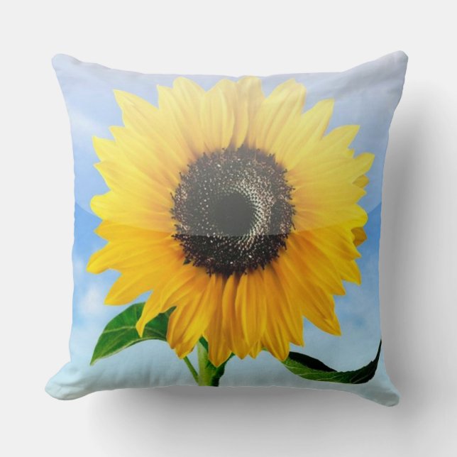 Coussin Sunshine in Stitches : Un tournesol Gros plan (Recto)