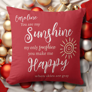 Coussin Sunshine Me Rendre Heureux Personnalisé Nom Noël R