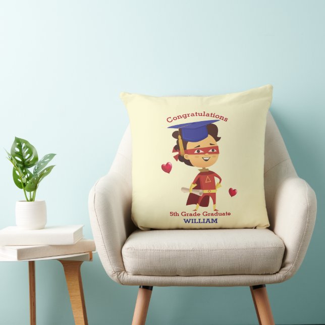 Coussin Super Boy Congrats 5e année (Chaise)